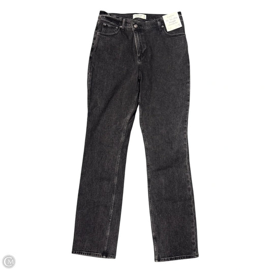 Jeans Straight By Abercrombie And Fitch In Black Denim, Size: 8