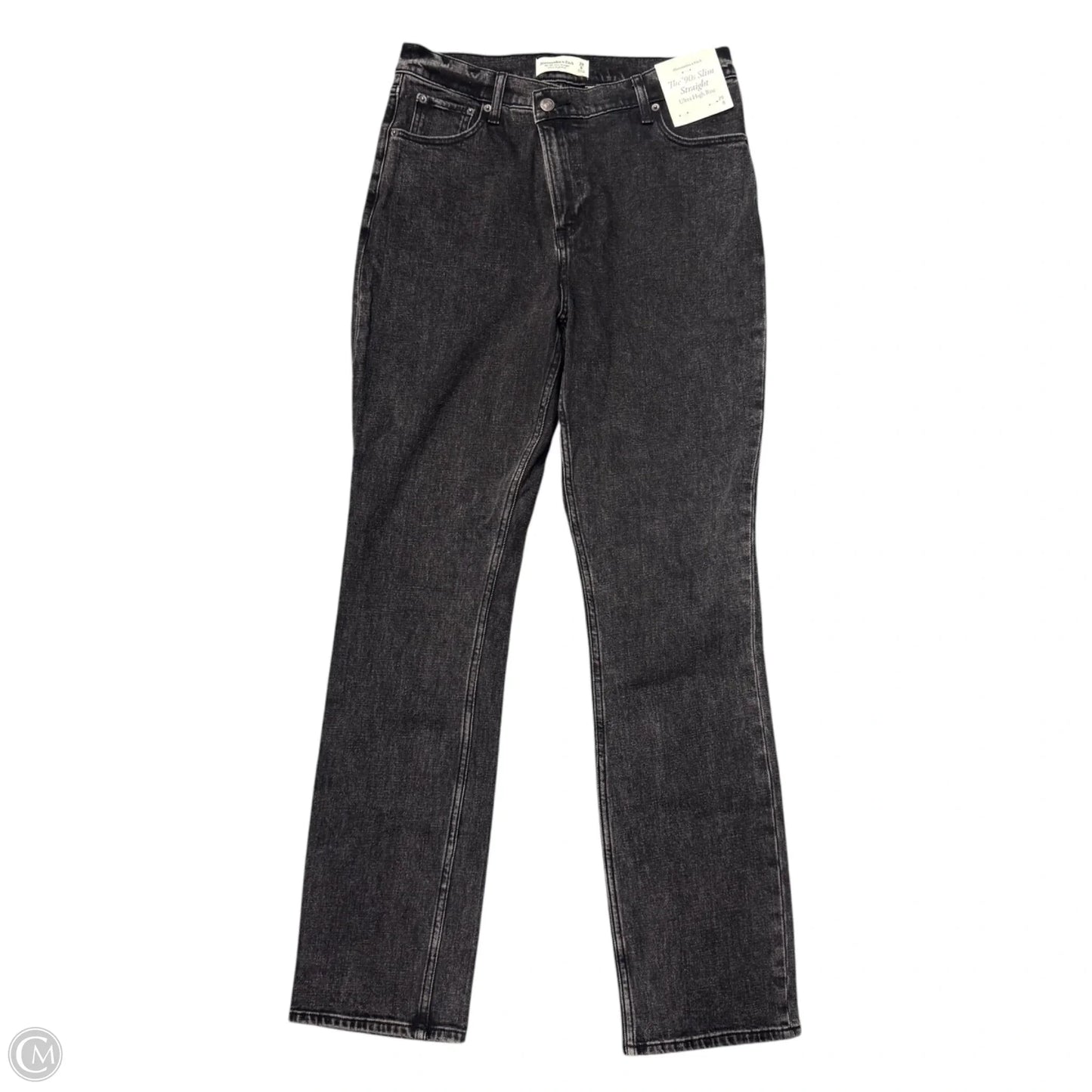 Jeans Straight By Abercrombie And Fitch In Black Denim, Size: 8