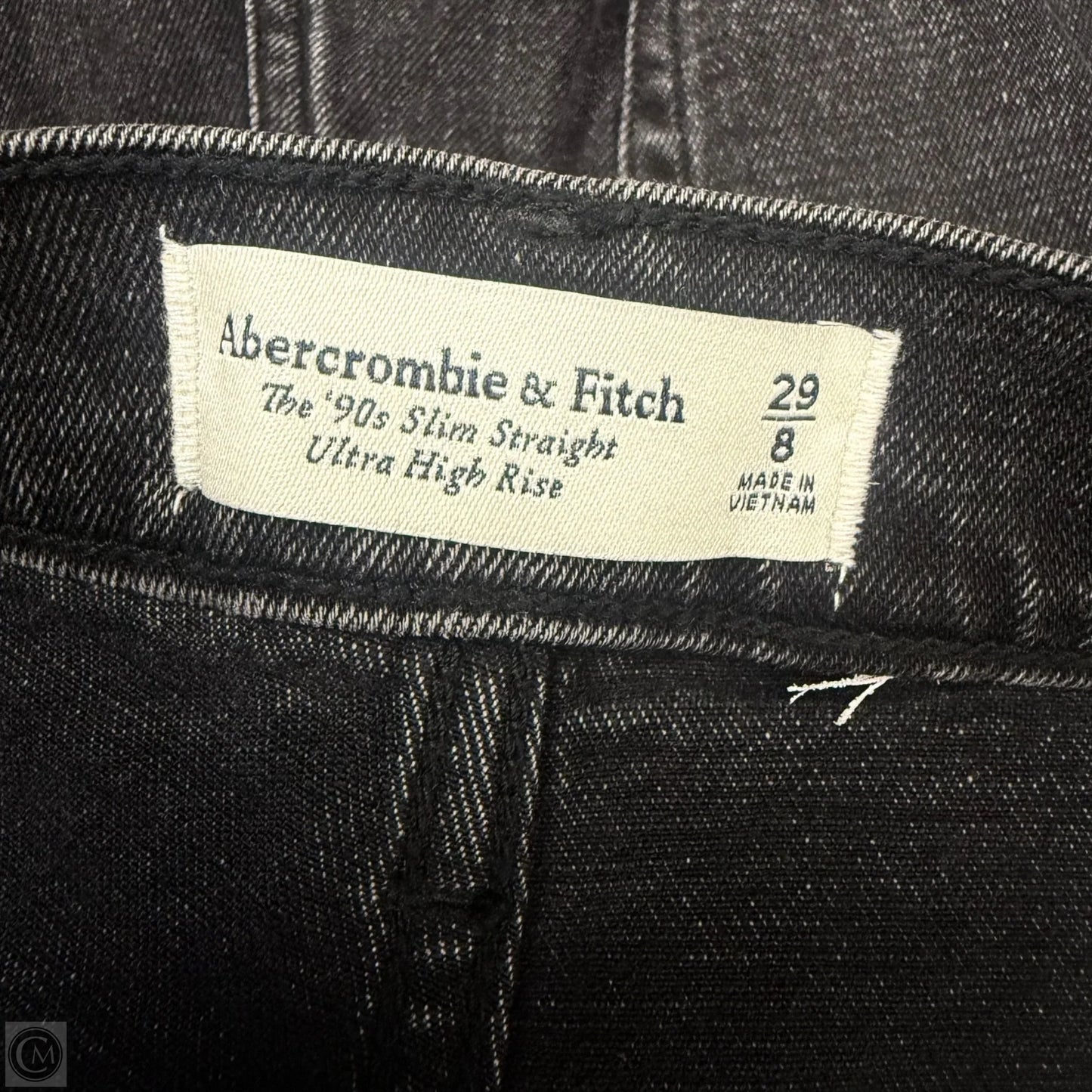 Jeans Straight By Abercrombie And Fitch In Black Denim, Size: 8