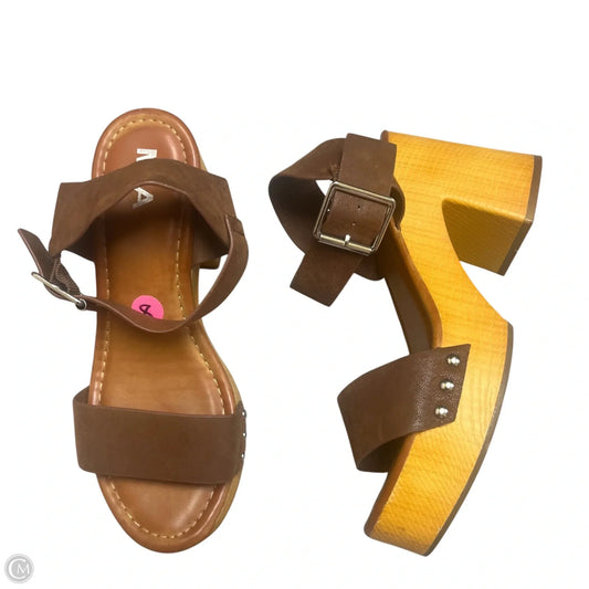 Sandals Heels Block By Mia In Brown, Size: 8