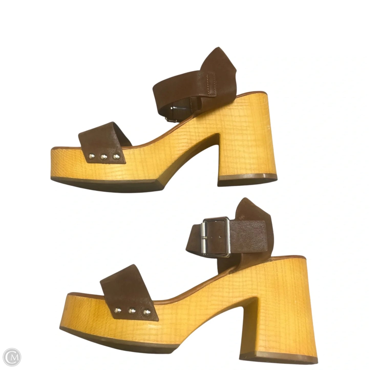 Sandals Heels Block By Mia In Brown, Size: 8