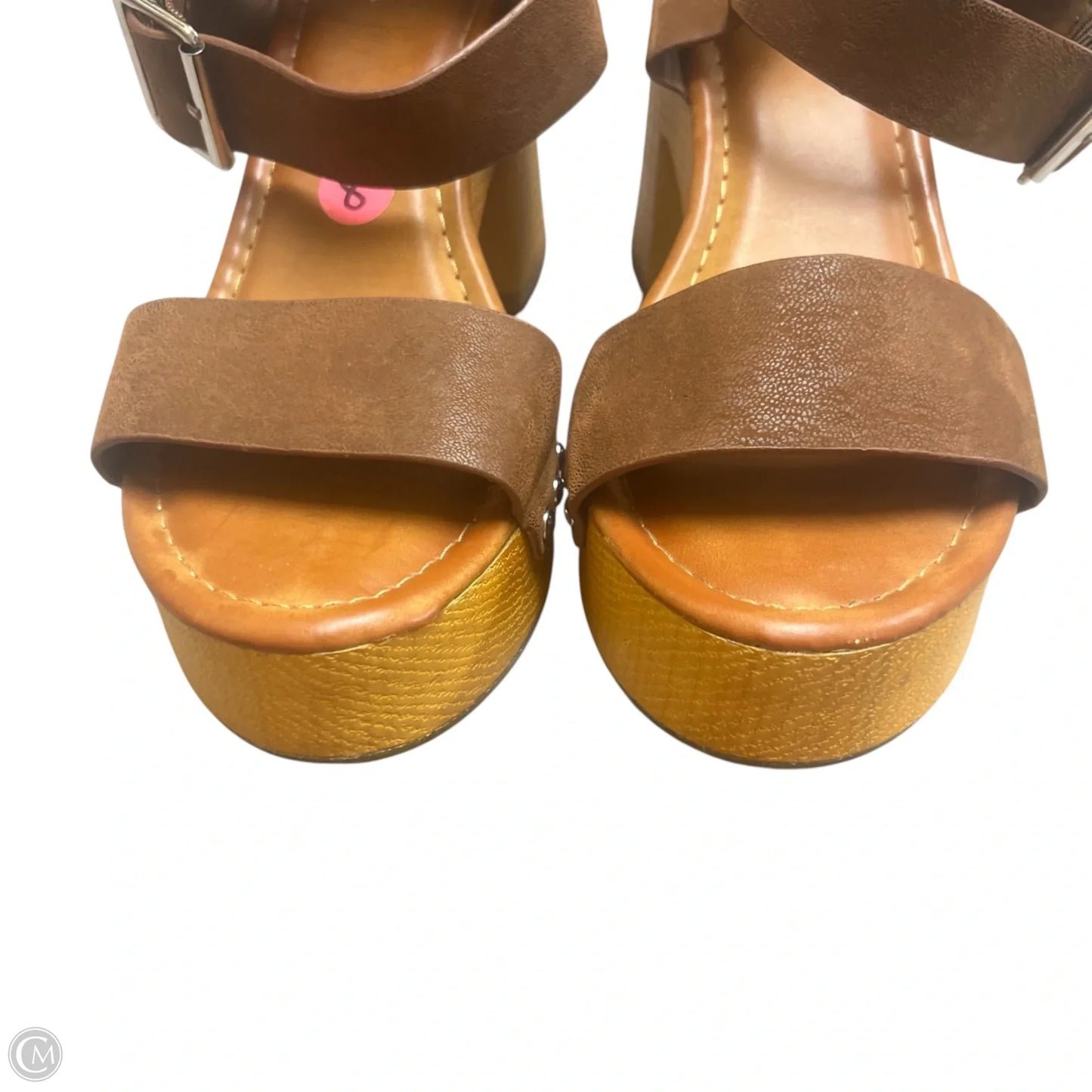Sandals Heels Block By Mia In Brown, Size: 8