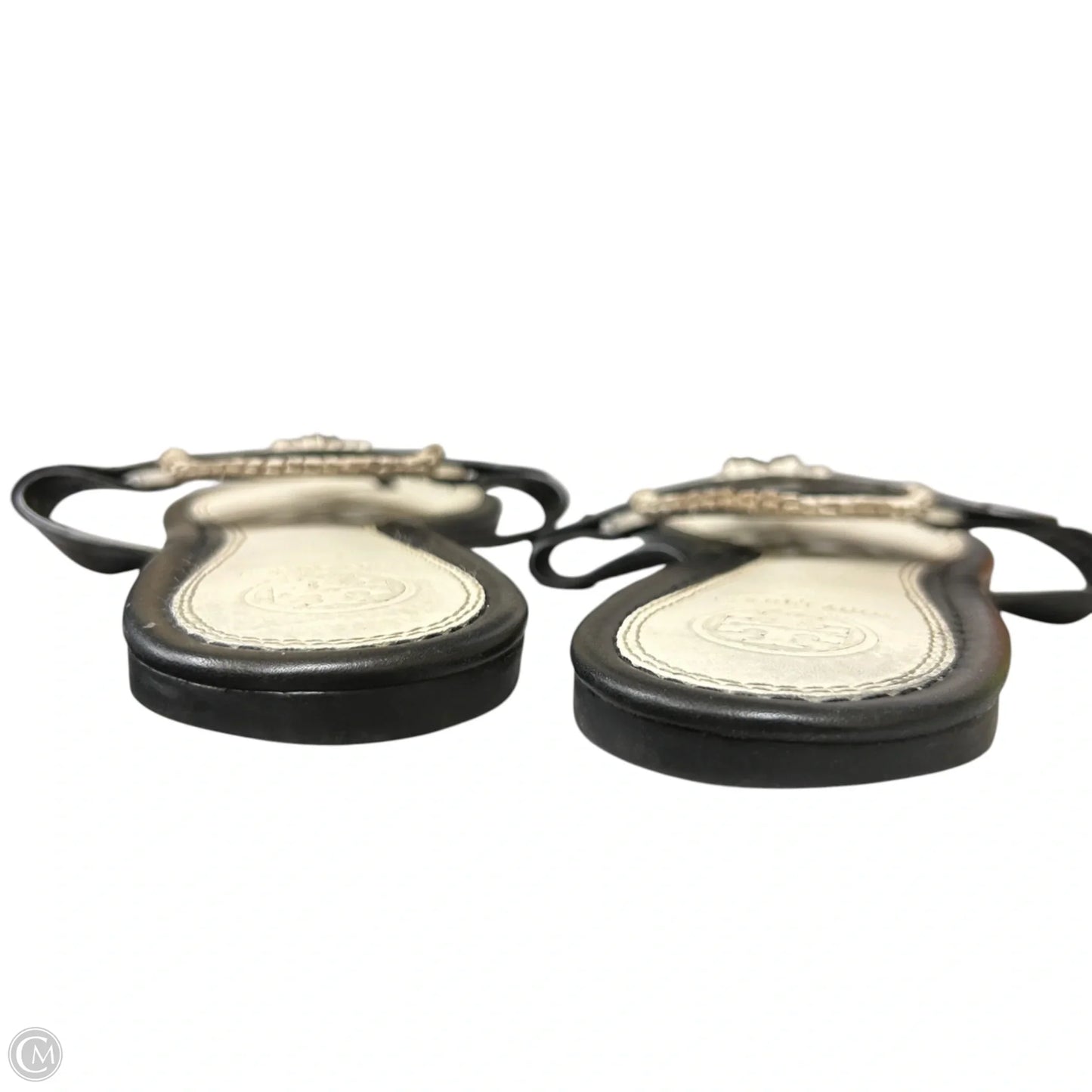 Sandals Designer By Tory Burch In Black & Cream, Size: 9.5