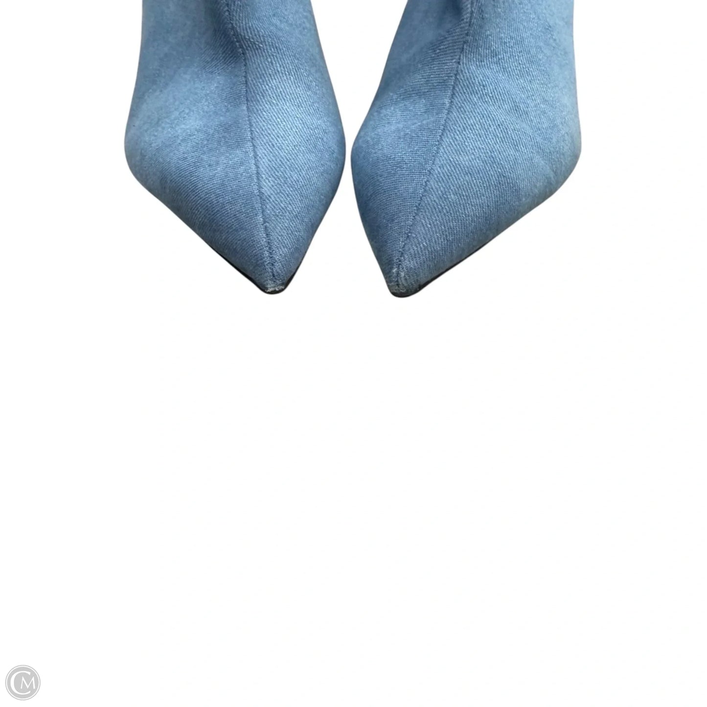 Boots Ankle Heels By Zara In Blue Denim, Size: 7.5