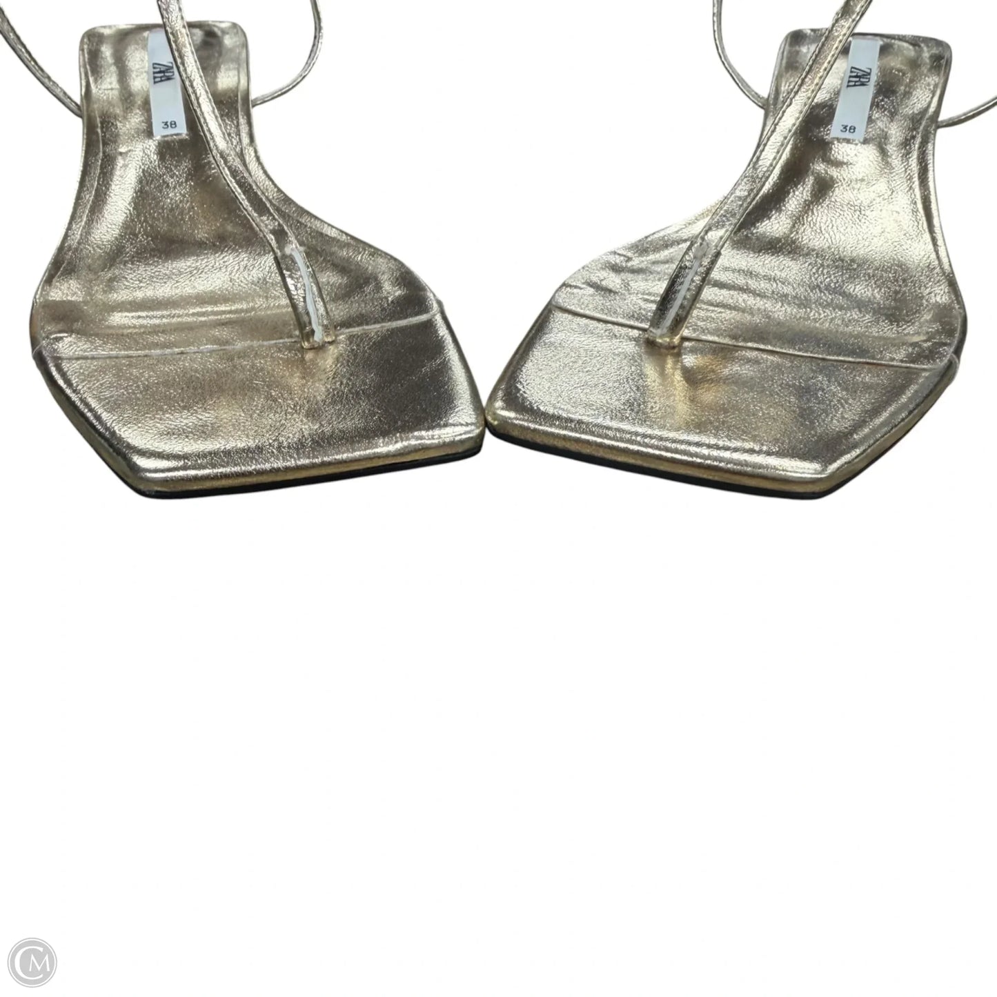 Sandals Heels Kitten By Zara In Gold, Size: 7.5