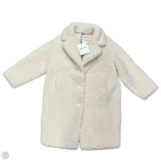 Coat Faux Fur & Sherpa By Stand Studio In Cream, Size: L