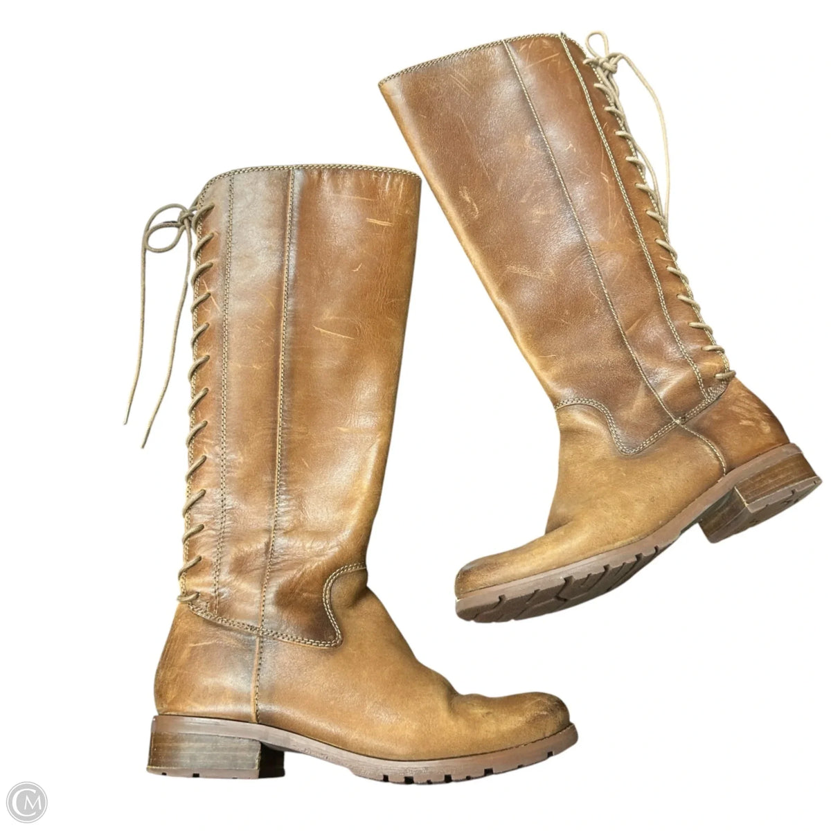 Boots Knee Heels By Sofft In Brown, Size: 7.5