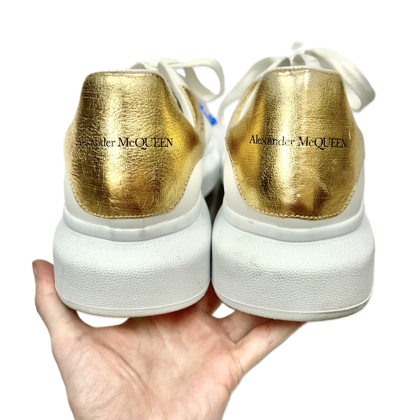 White Shoes Luxury Designer By Alexander Mcqueen, Size: 13