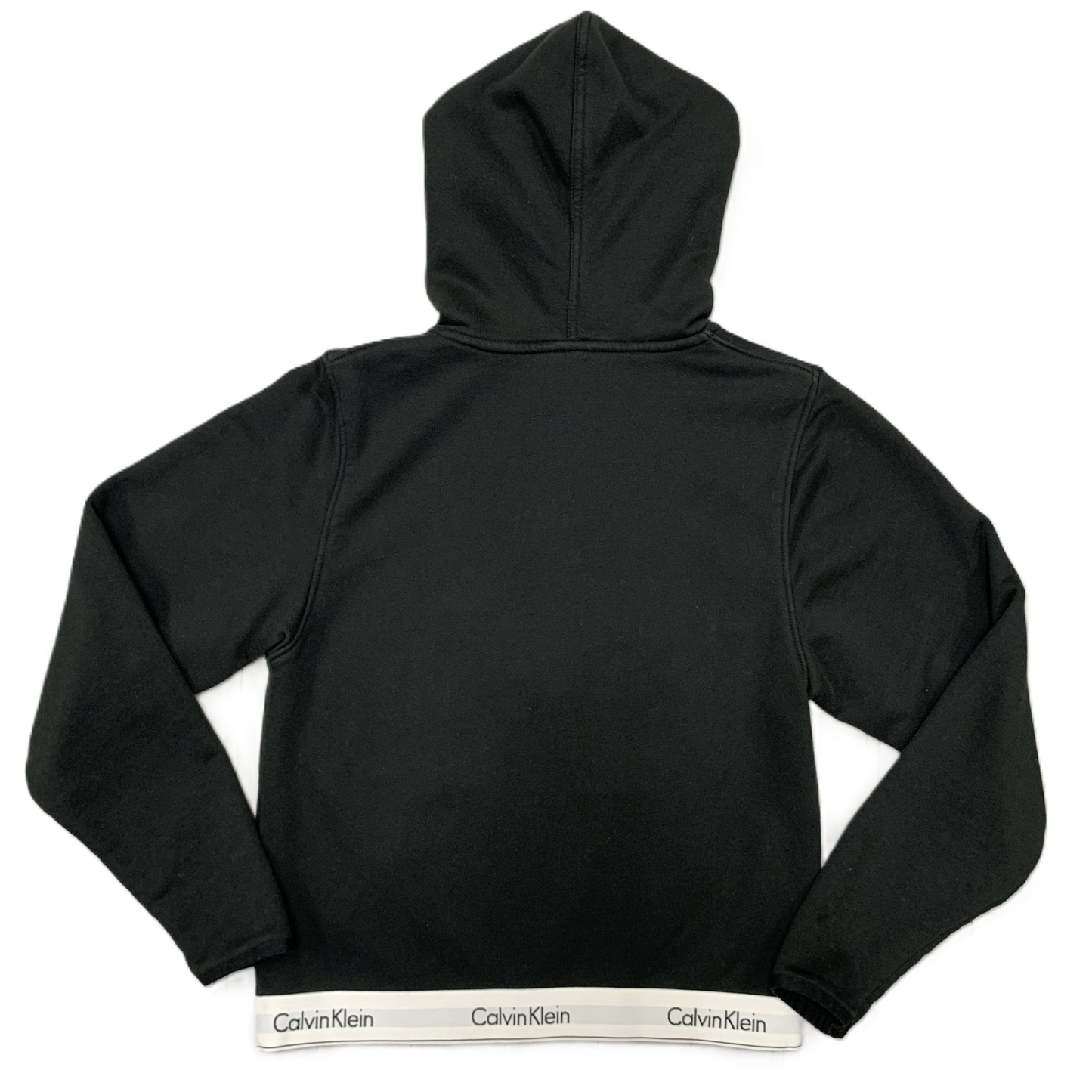 Sweatshirt Hoodie By Calvin Klein In Black & White, Size: S