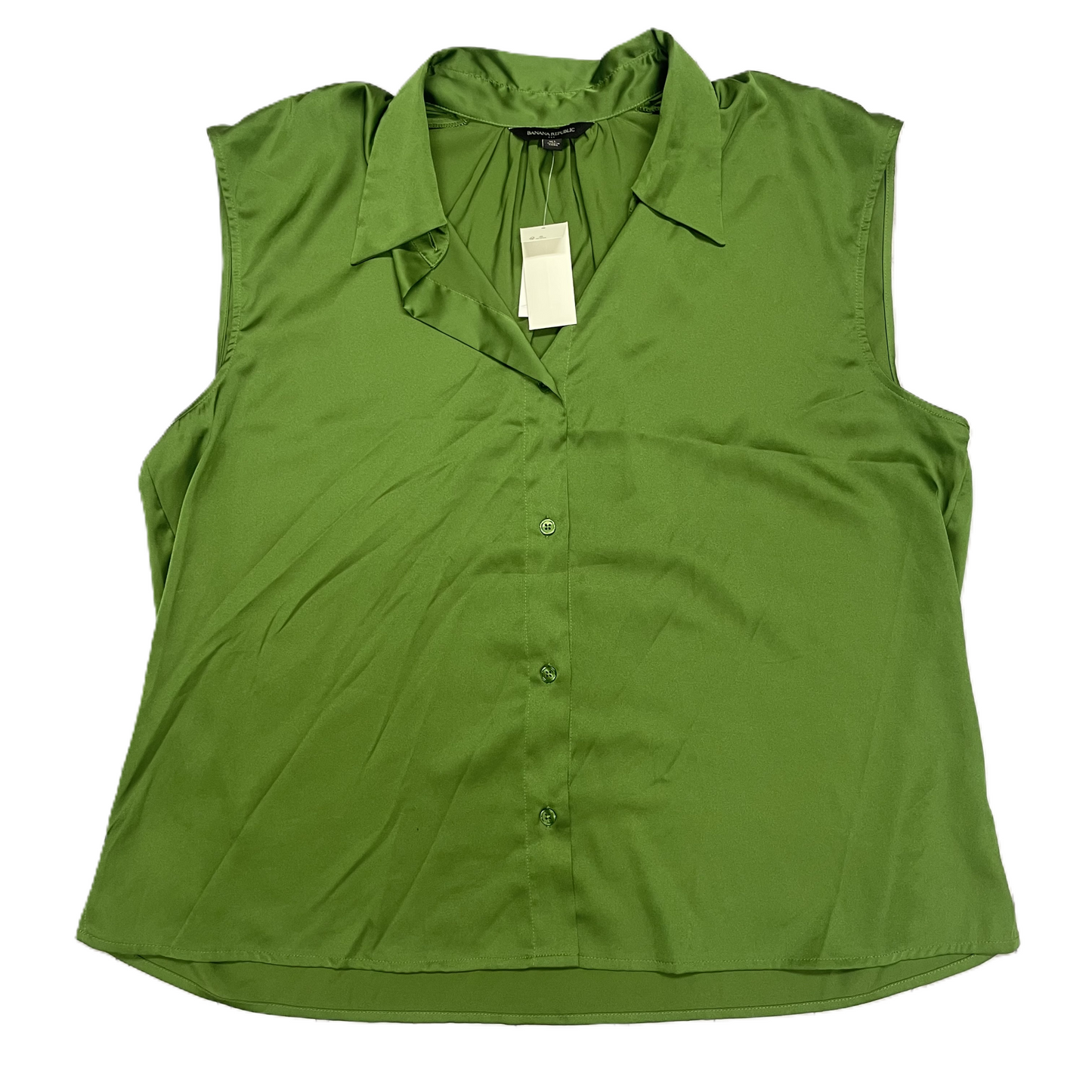 Green Blouse Sleeveless By Banana Republic, Size: XL