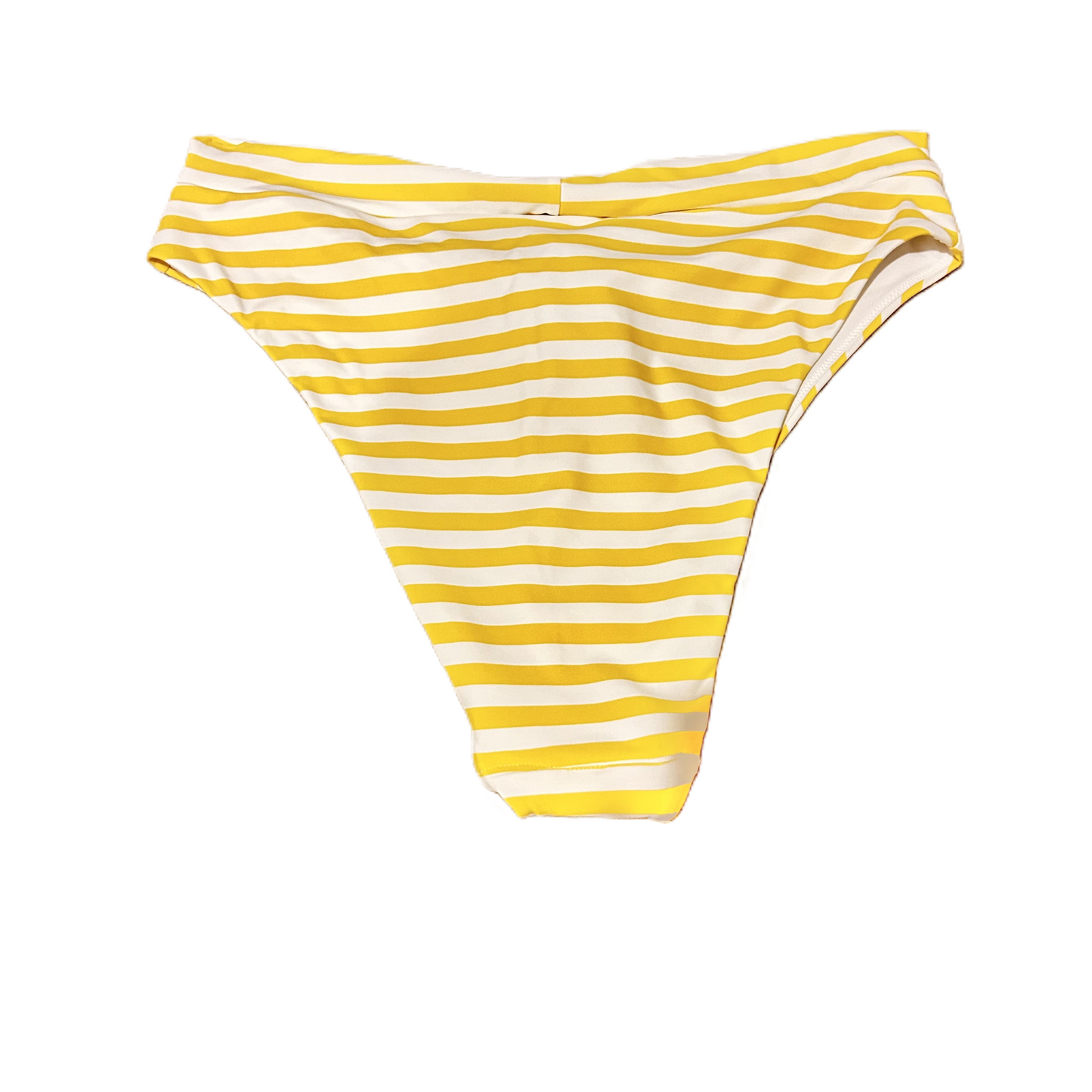 White & Yellow Swimsuit Bottom By Aerie, Size: Xl