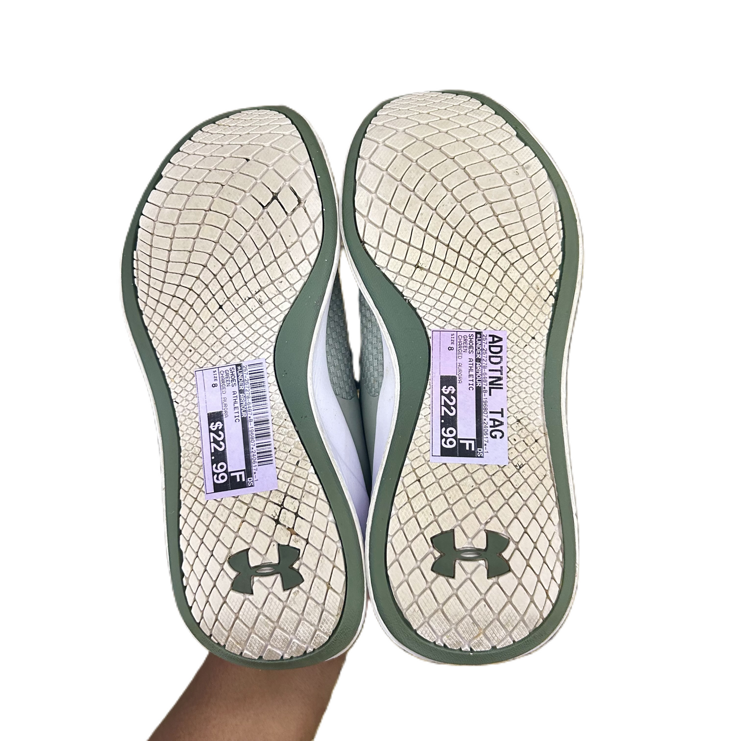 Green Shoes Athletic By Under Armour, Size: 8