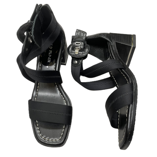 Black Sandals Heels Block By Donald Pliner, Size: 8