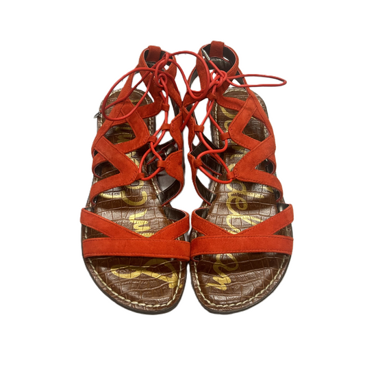 Red Sandals Designer By Sam Edelman, Size: 8