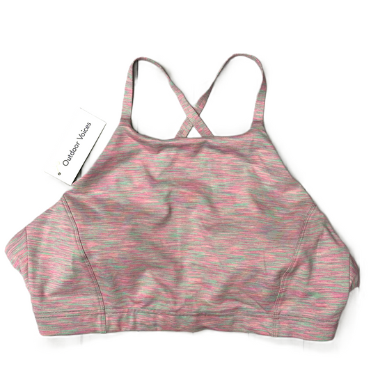 Athletic Bra By Outdoor Voices In Green & Pink, Size: Xl