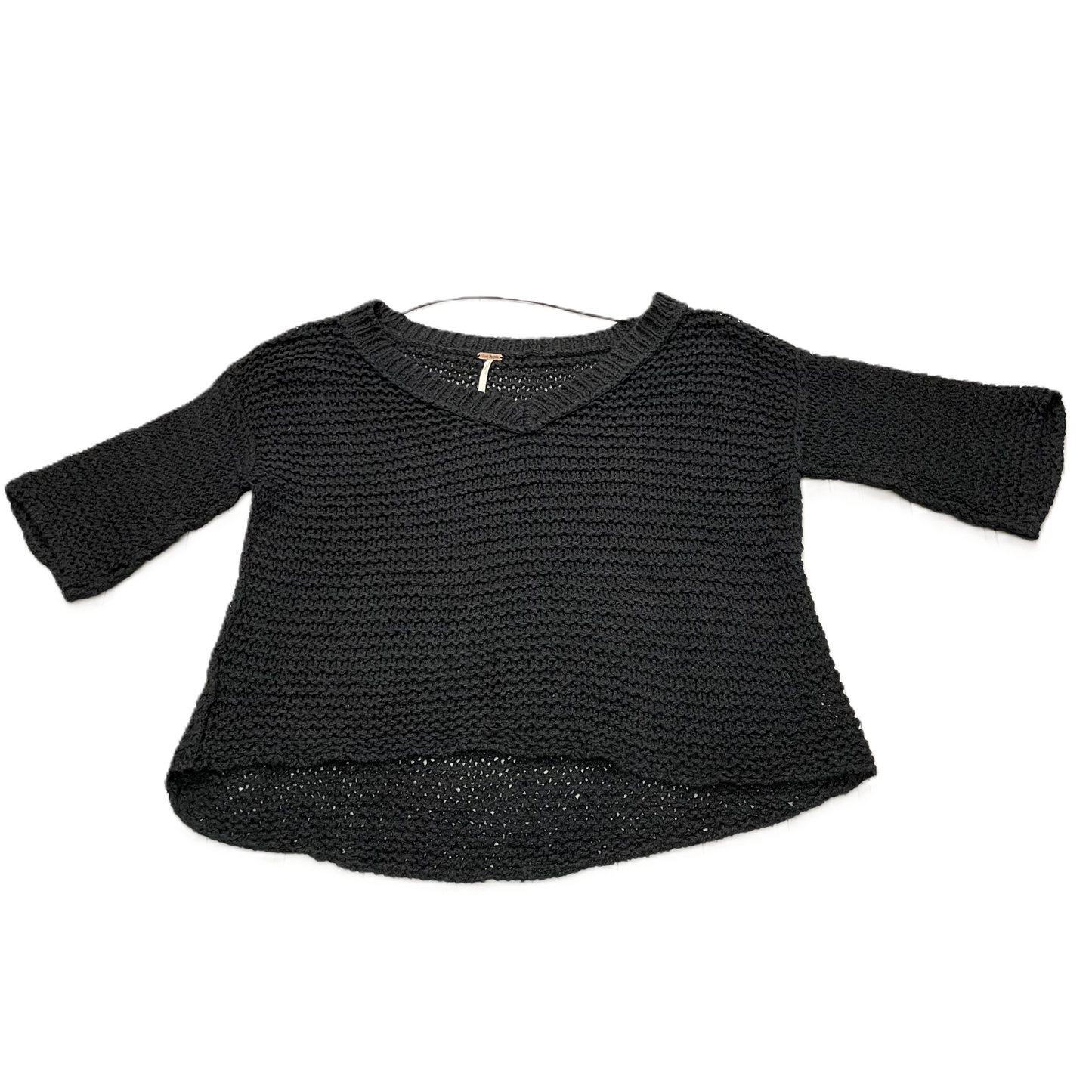 Sweater Short Sleeve By Free People In Black, Size: Xs