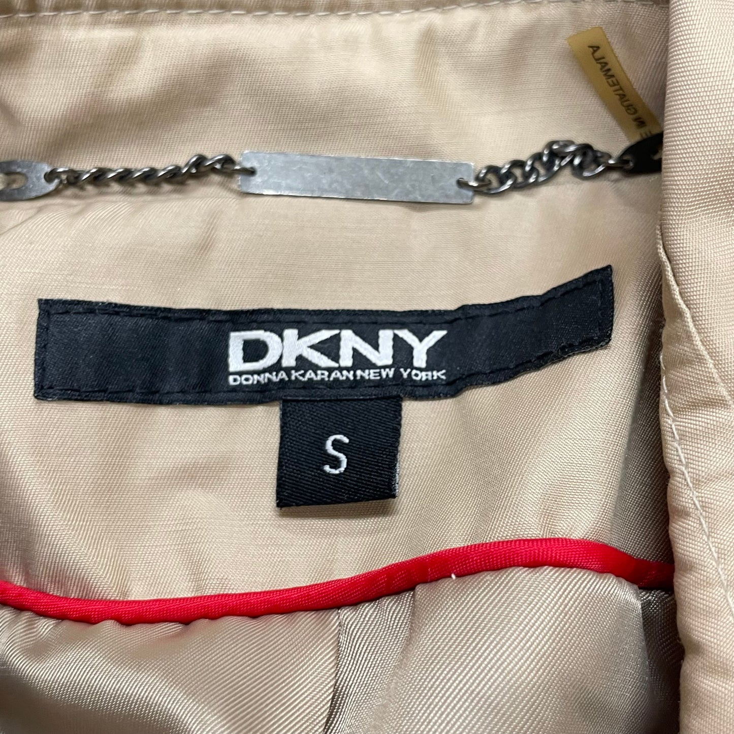 Coat Trench Coat By Dkny In Tan, Size: S