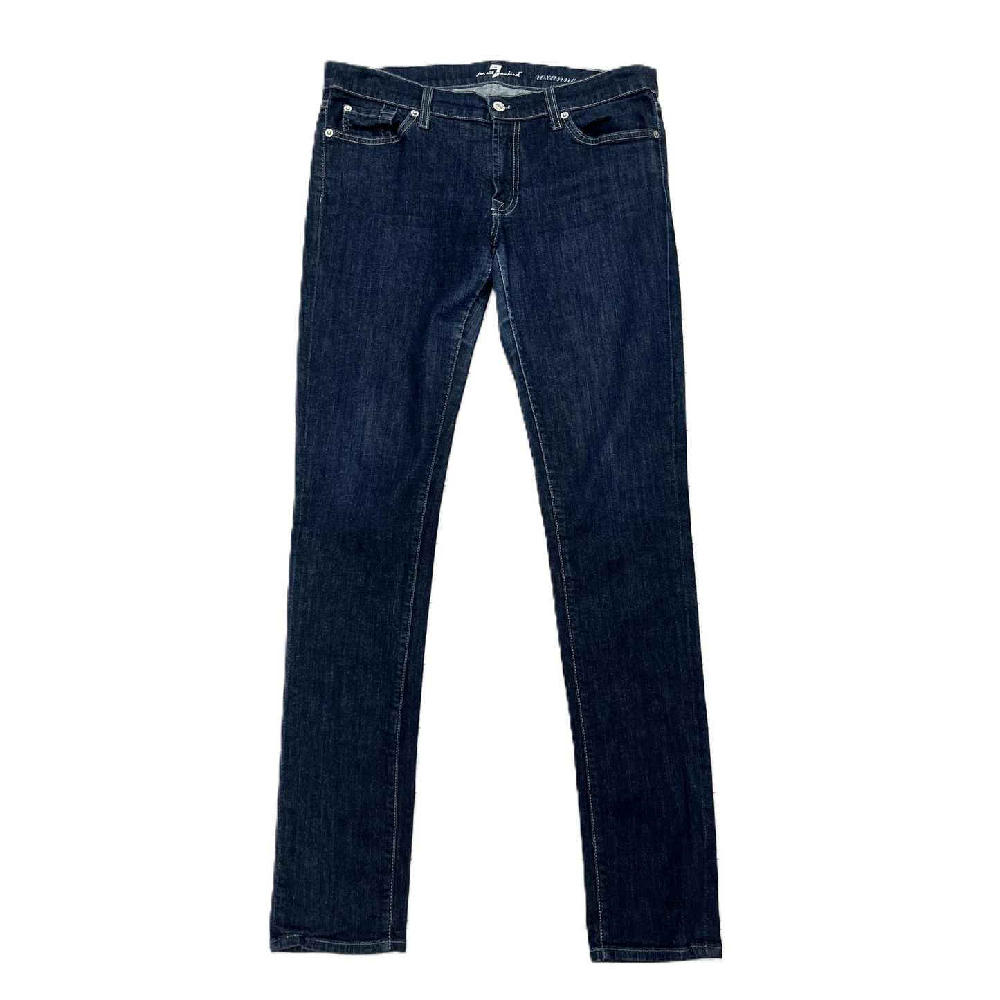 Jeans Skinny By 7 For All Mankind In Blue Denim, Size: 12