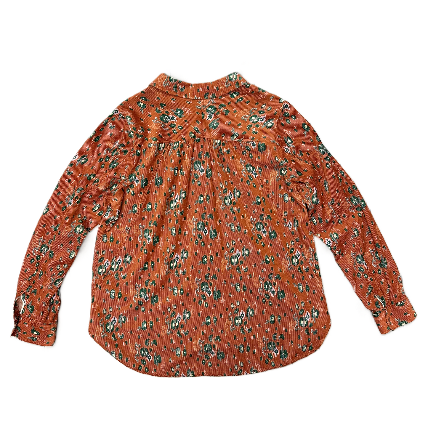 Top Long Sleeve By Anthropologie In Orange & Pink, Size: L