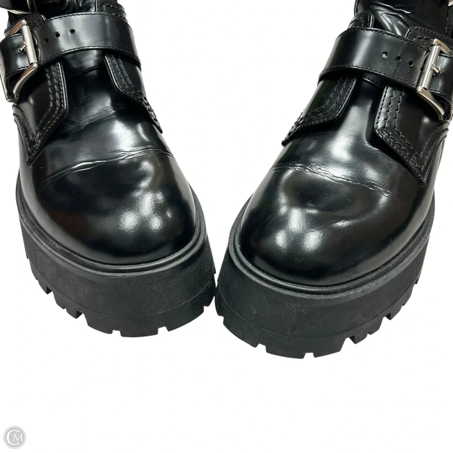 Boots Luxury Designer By Alexander Mcqueen In Black, Size: 9