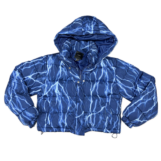 Coat Puffer & Quilted By Forever 21 In Blue, Size: S