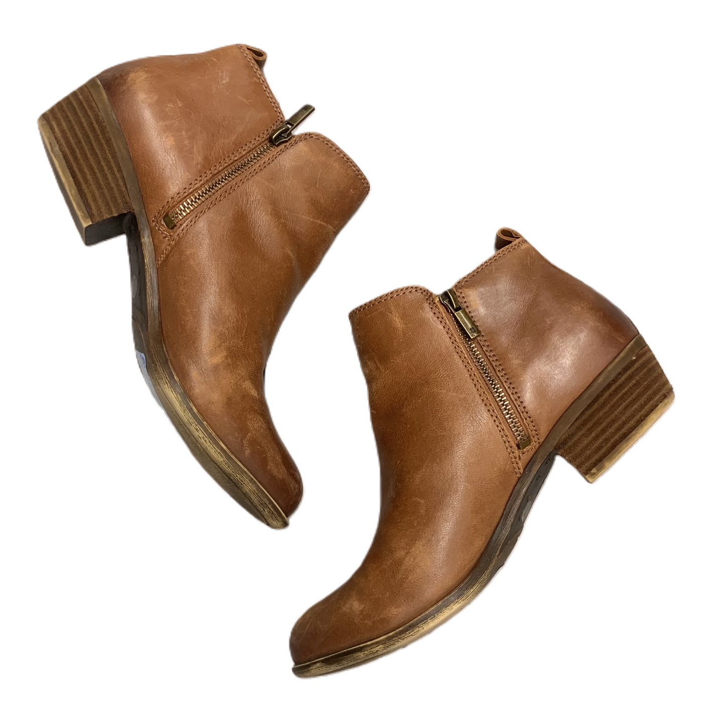 Boots Ankle Heels By Lucky Brand In Brown, Size: 8.5