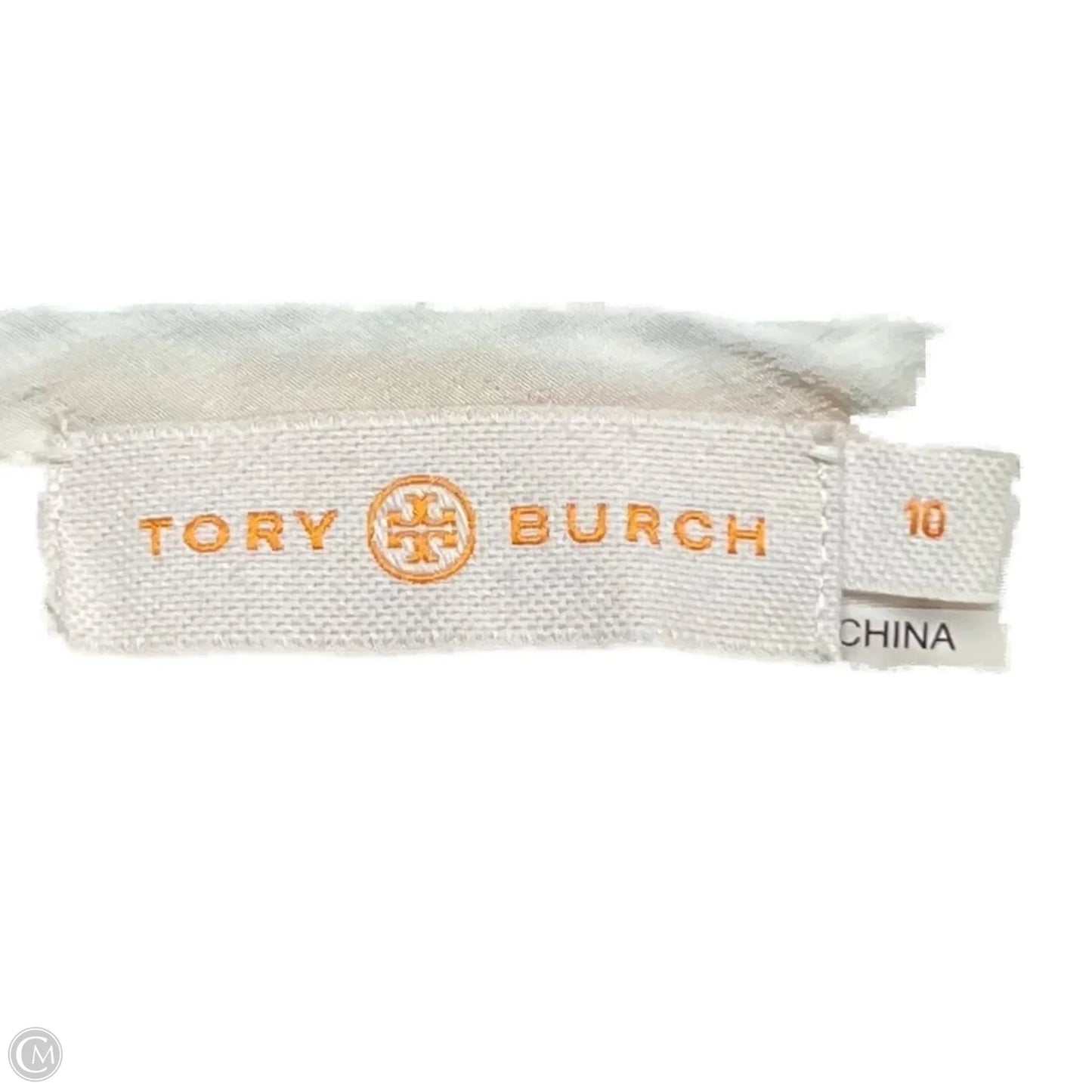 Top Long Sleeve Designer By Tory Burch In Blue & Cream, Size: 10