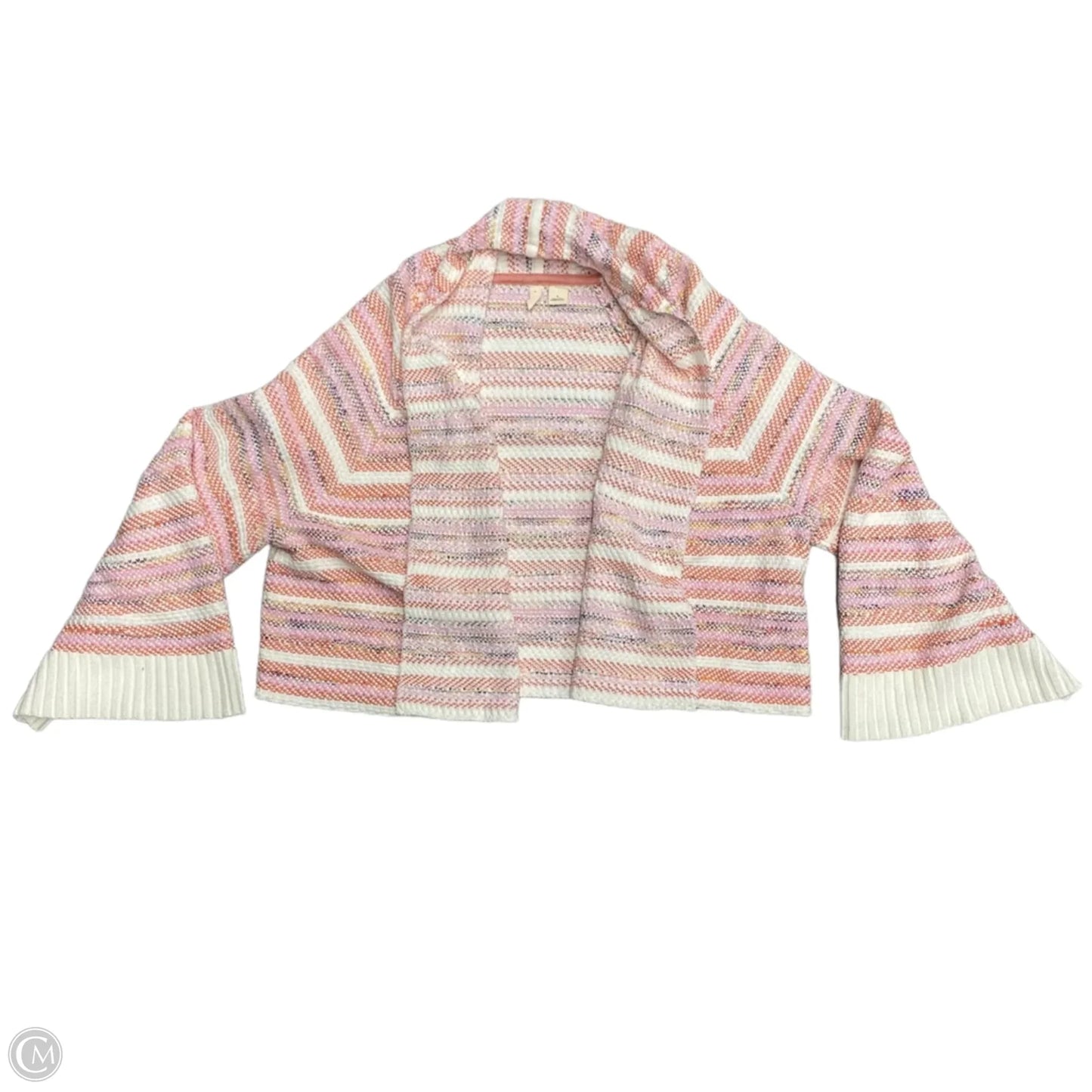 Sweater Cardigan By Moth In Orange & Pink, Size: S