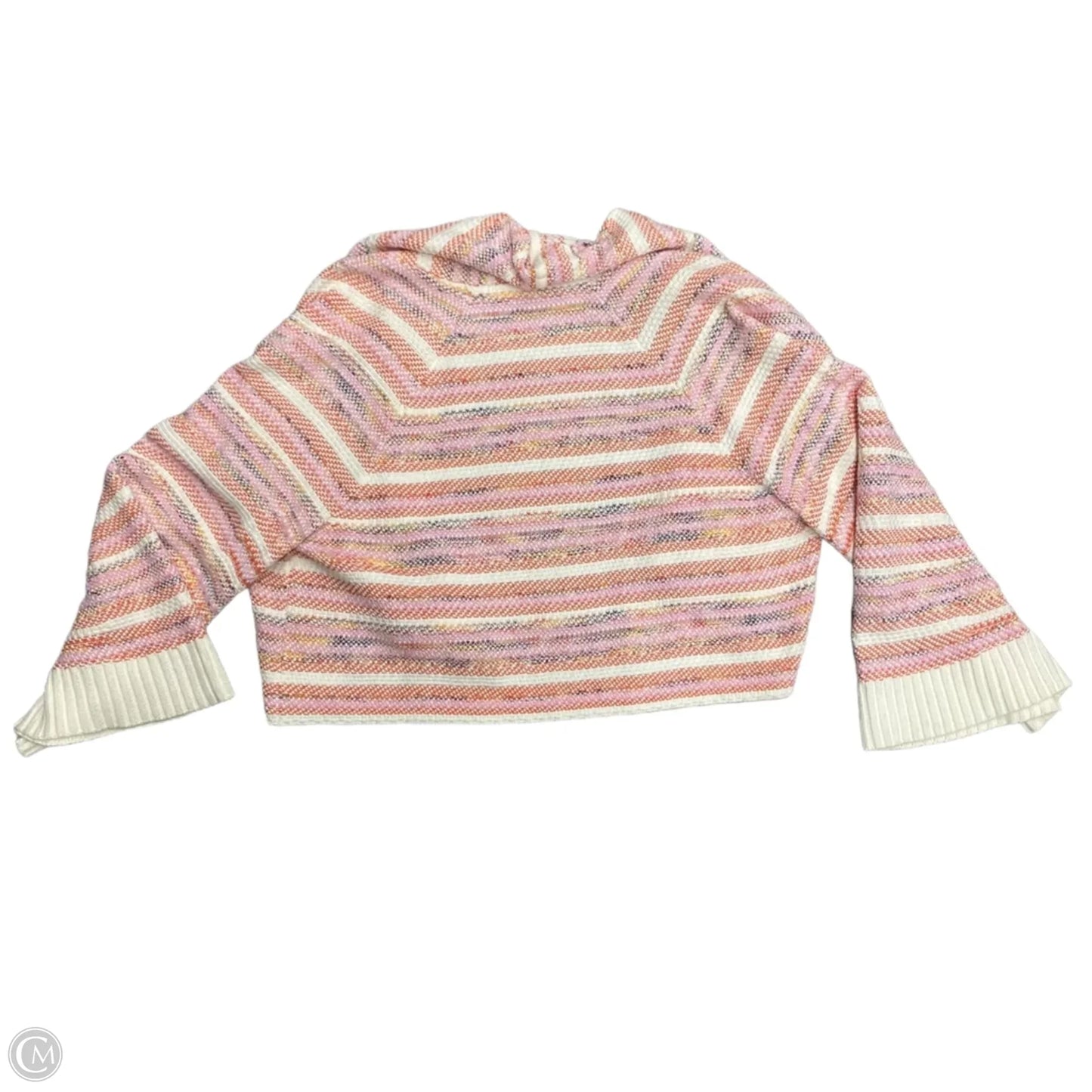 Sweater Cardigan By Moth In Orange & Pink, Size: S