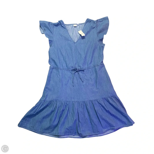 Dress Casual Midi By Gap In Blue Denim, Size: M