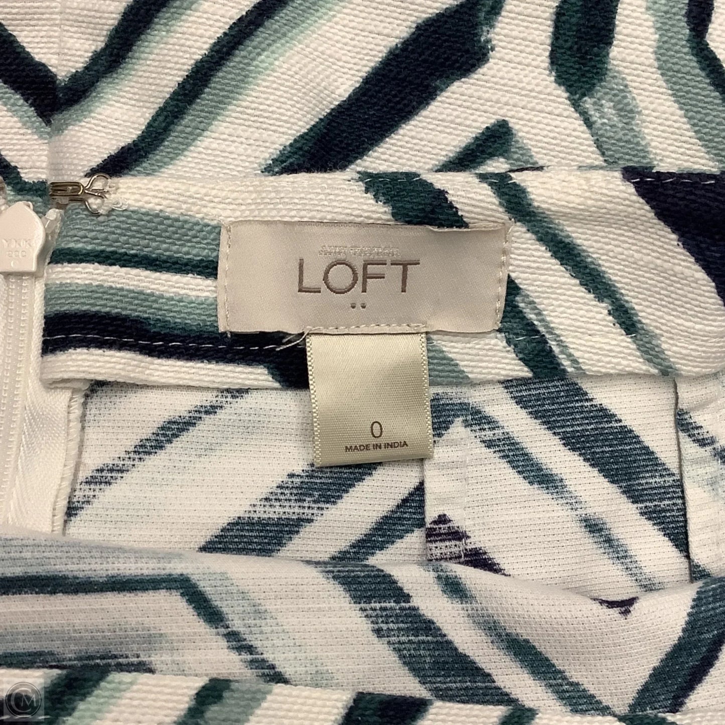 Skirt Mini & Short By Loft In Green & White, Size: 0