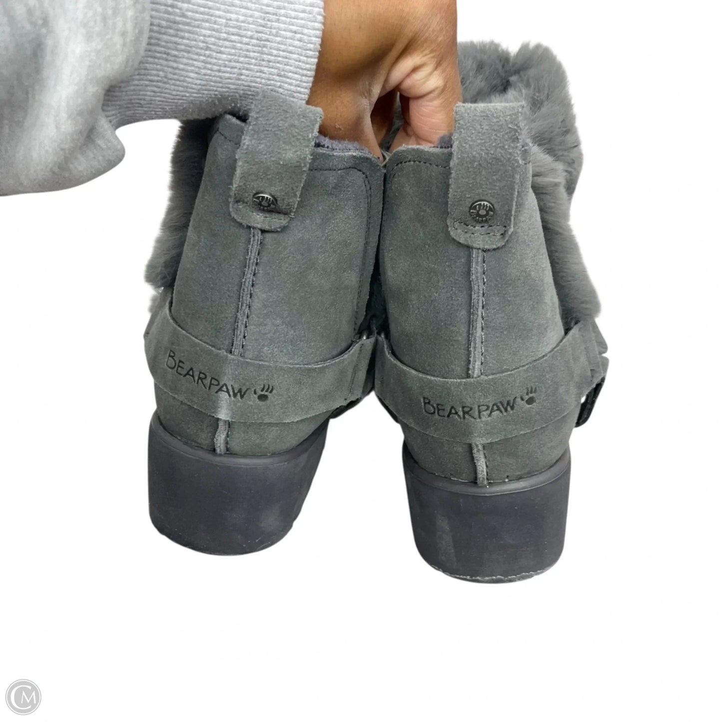 Boots Ankle Heels By Bearpaw In Grey, Size: 9