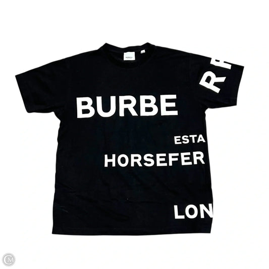 Top Short Sleeve Luxury Designer By Burberry In Black & White, Size: Xxs