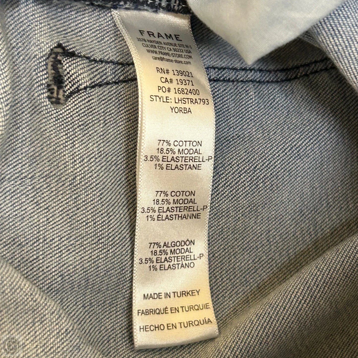 Jeans Straight By Frame In Blue, Size: 10