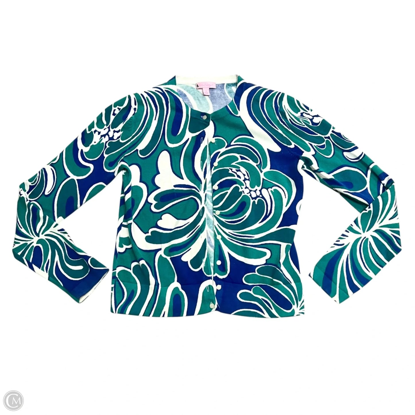 Sweater Cardigan Designer By Lilly Pulitzer In Teal, Size: S