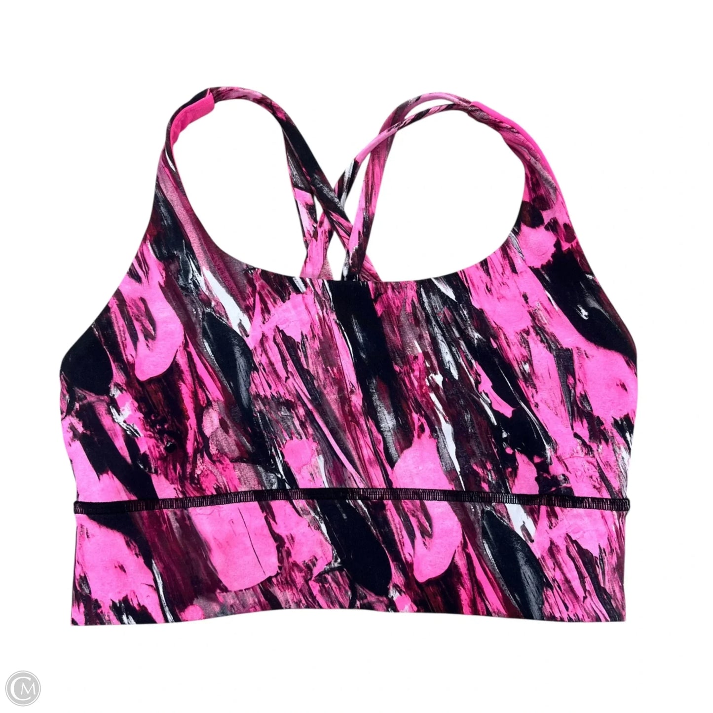 Athletic Bra By Lululemon In Black & Pink, Size: 4
