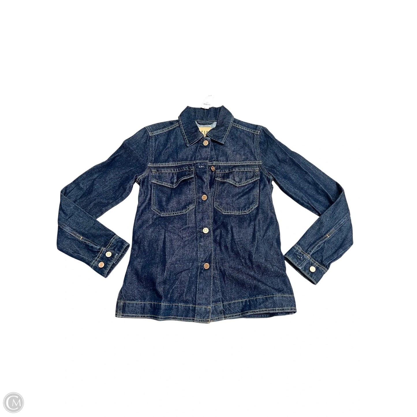 Top Long Sleeve By Gap In Blue Denim, Size: Xxs