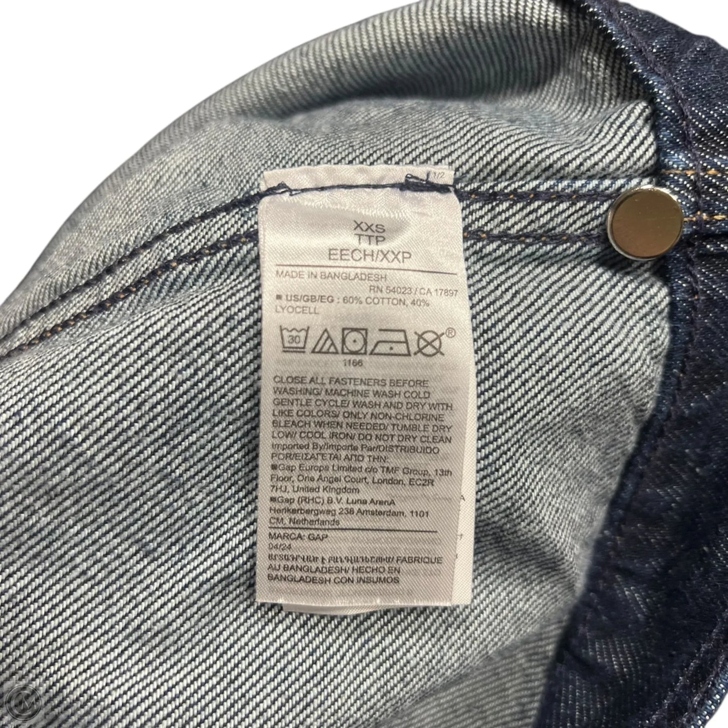 Top Long Sleeve By Gap In Blue Denim, Size: Xxs