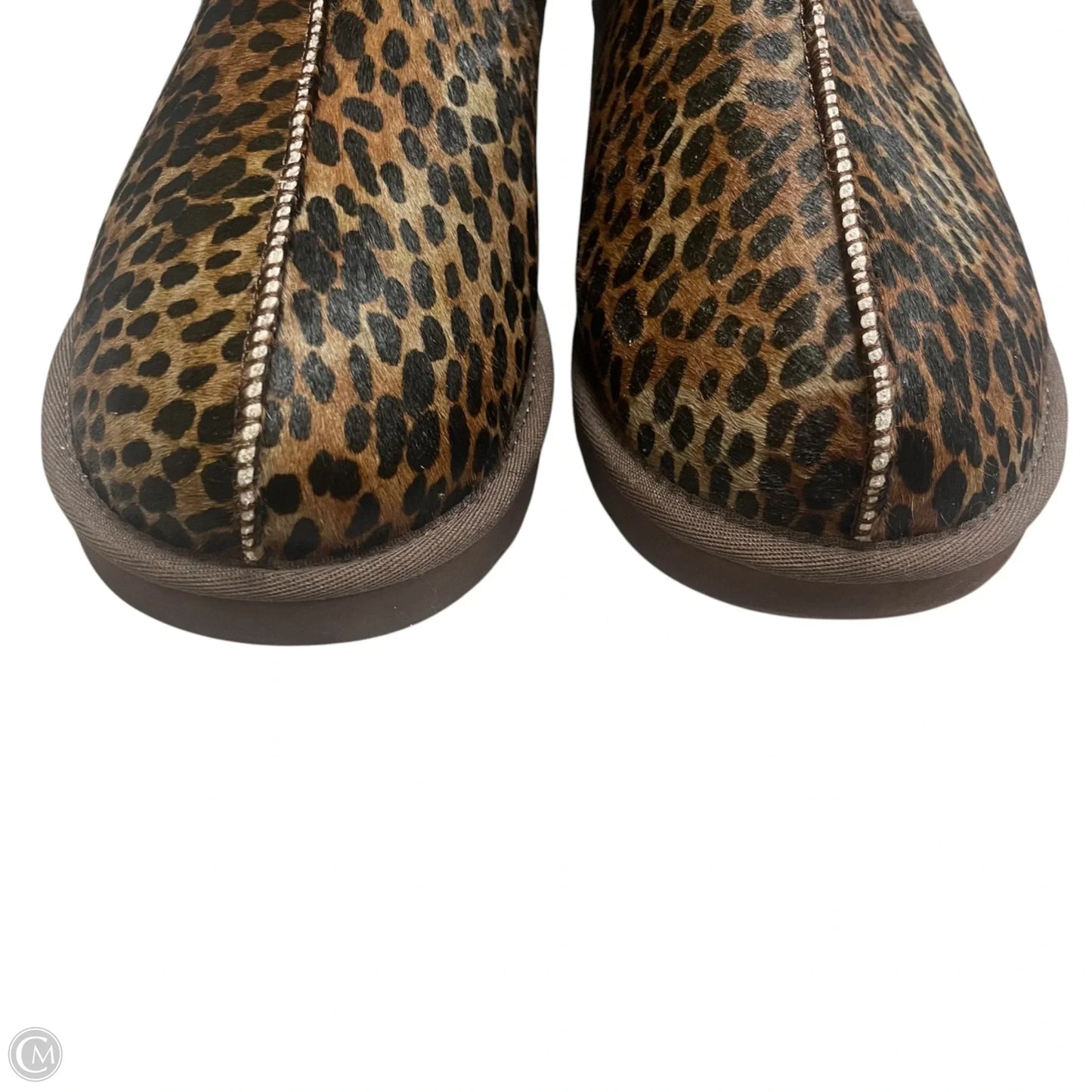 Slippers Designer By Ugg In Black & Brown, Size: 11
