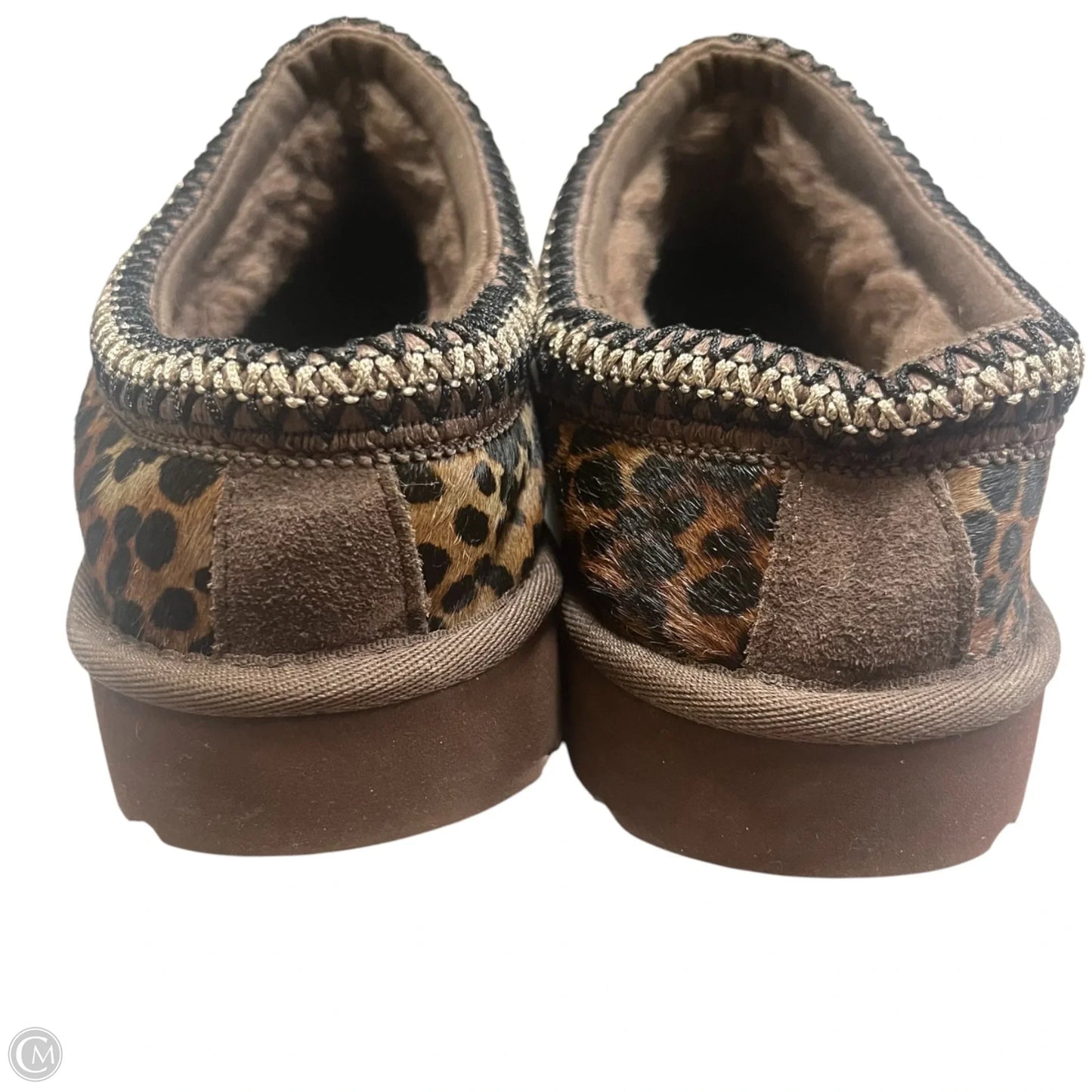 Slippers Designer By Ugg In Black & Brown, Size: 11