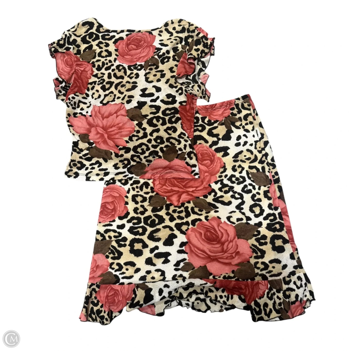 Skirt Set 2pc By Cme In Brown & Pink, Size: S