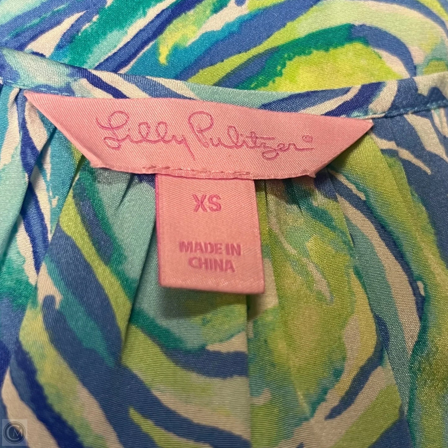 Top Long Sleeve Designer By Lilly Pulitzer In Blue & Green, Size: Xs