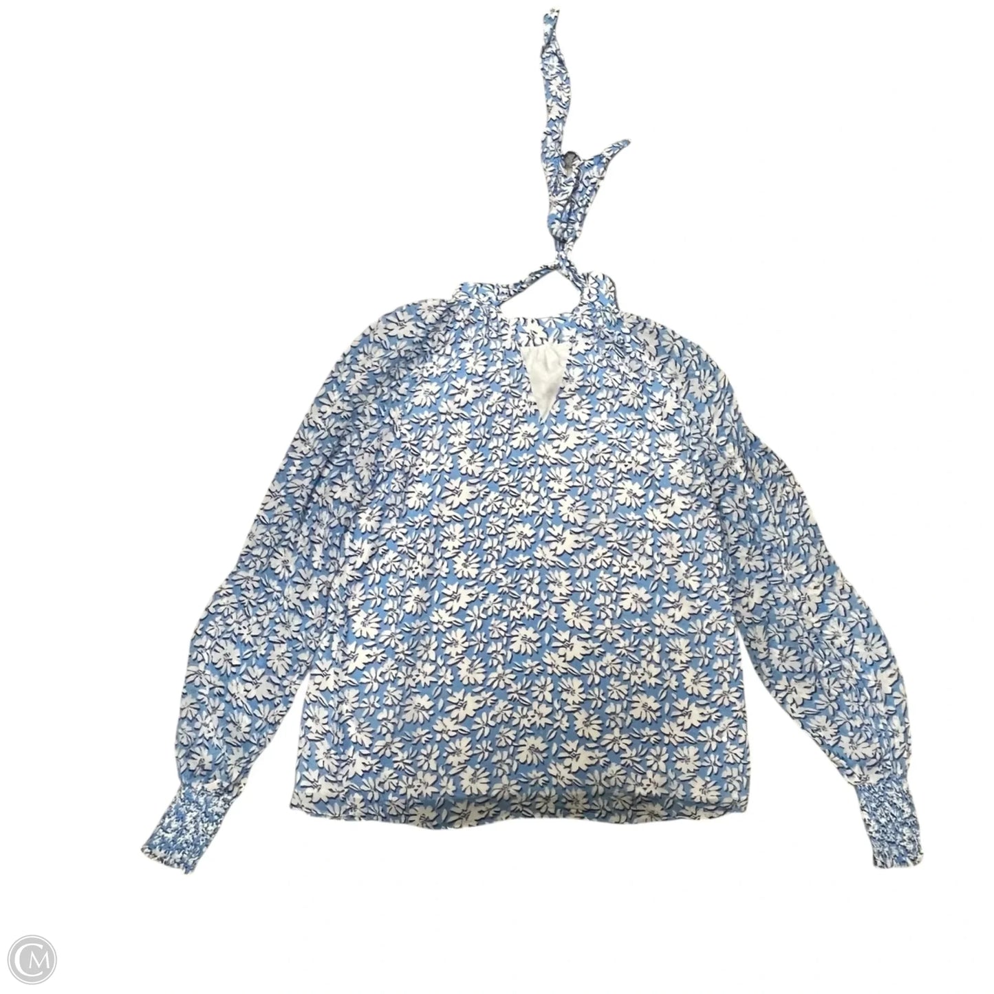 Top Long Sleeve Designer By Lilly Pulitzer In Blue & White, Size: Xxs