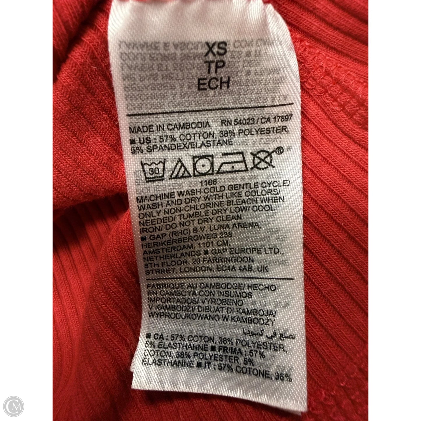 Top Long Sleeve By Old Navy In Red, Size: Xs