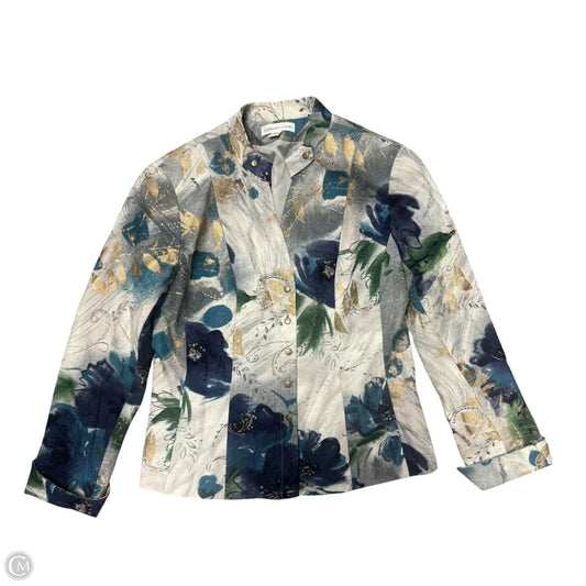 Blazer By Coldwater Creek In Blue & Cream, Size: S