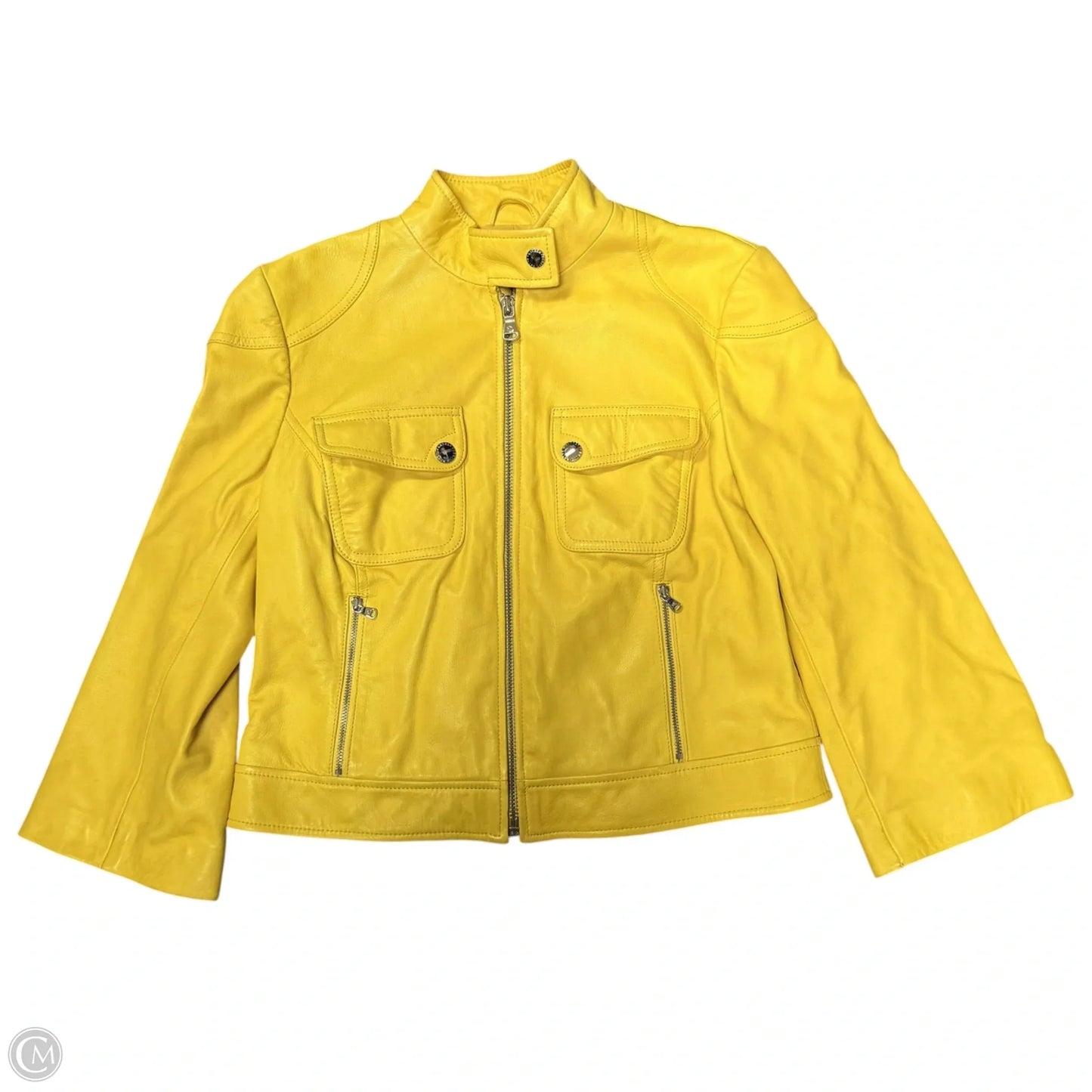 Jacket Leather By Lauren By Ralph Lauren In Yellow, Size: M
