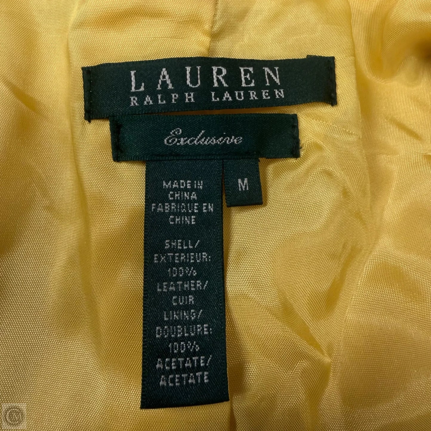 Jacket Leather By Lauren By Ralph Lauren In Yellow, Size: M