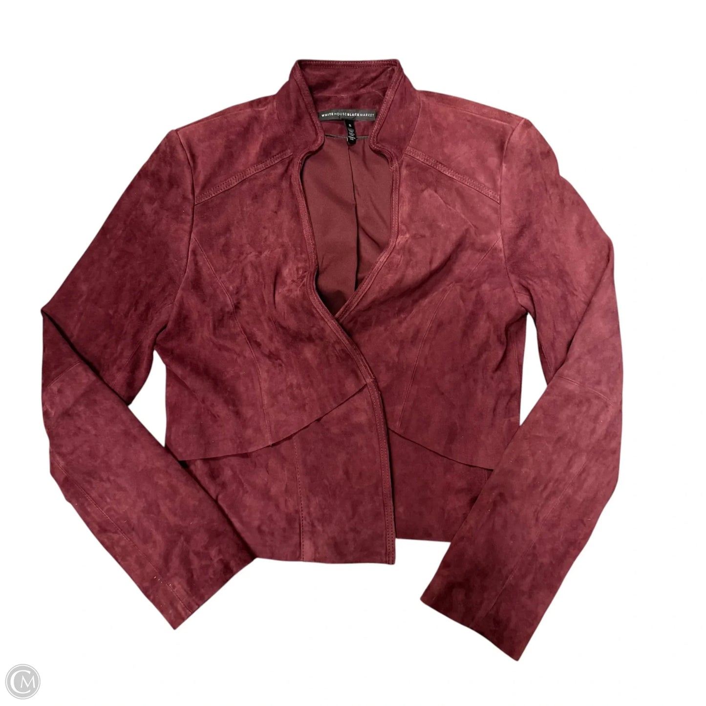 Jacket Leather By White House Black Market In Maroon, Size: S