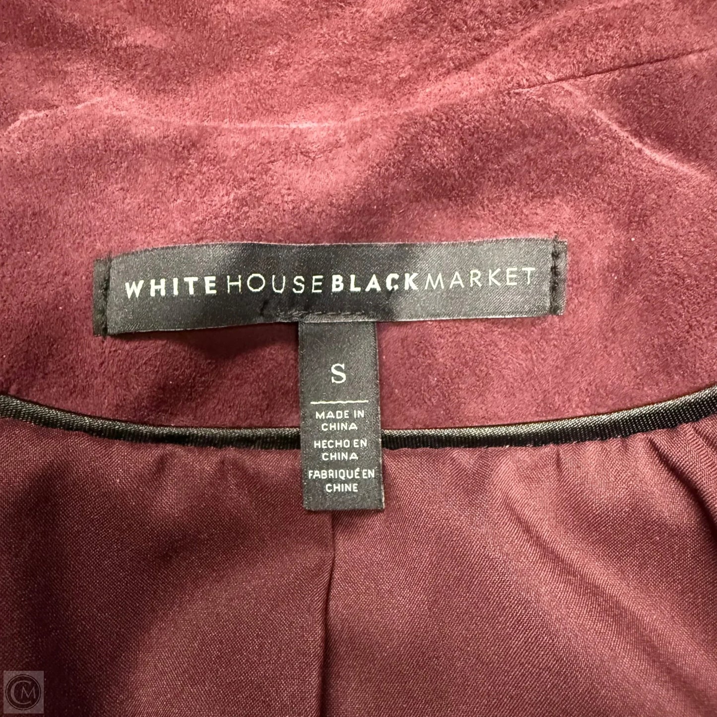 Jacket Leather By White House Black Market In Maroon, Size: S