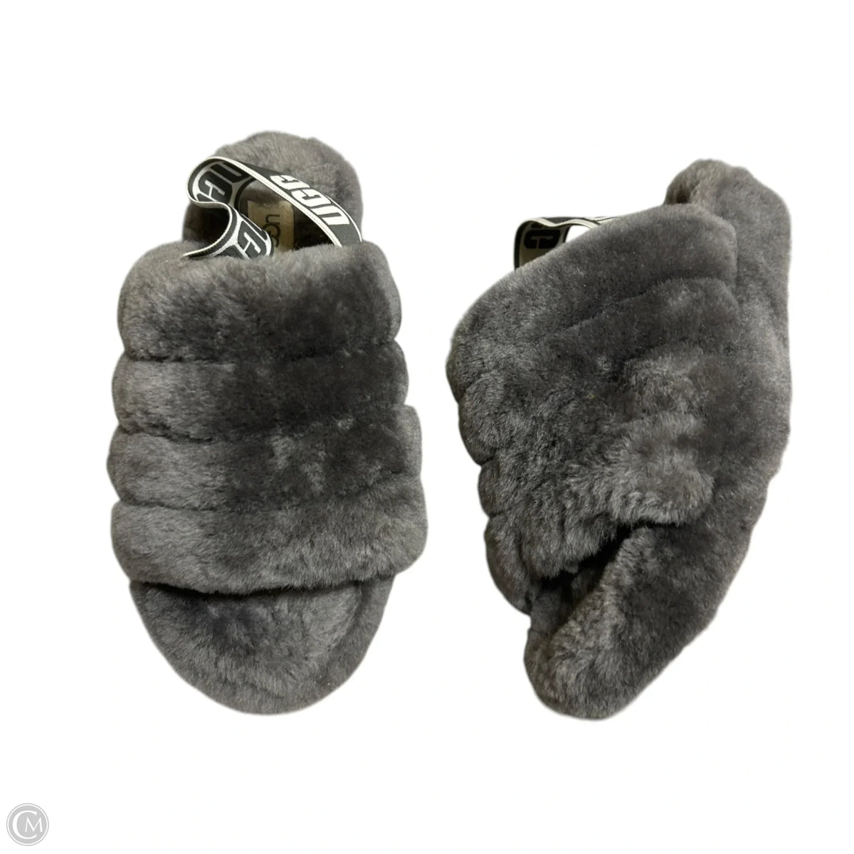 Slippers Designer By Ugg In Grey, Size: 8